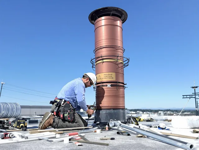 Installed chimney liner by Westport Chimney Sweep in Westport, CT