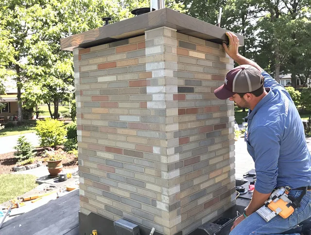 Westport Chimney Sweep completing a modern chimney remodel in Westport, CT