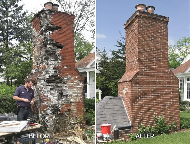 Westport Chimney Sweep performing a full chimney restoration in Westport, CT