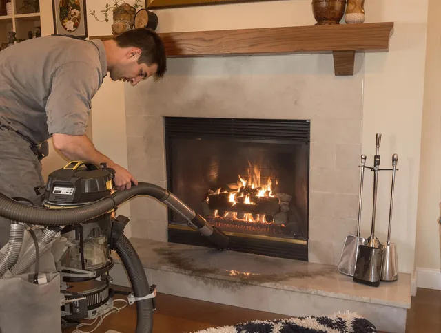 Routine fireplace upkeep by Westport Chimney Sweep in Westport, CT