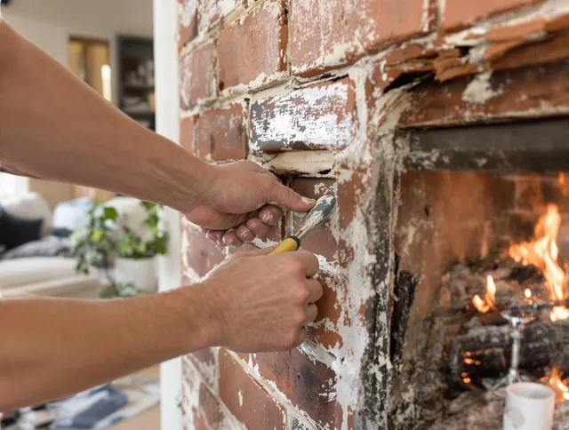 Routine fireplace repair by Westport Chimney Sweep in Westport, CT